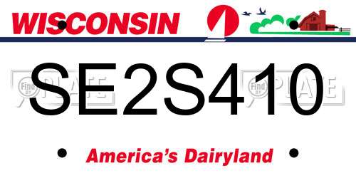 SE2S410 Wisconsin License Plate