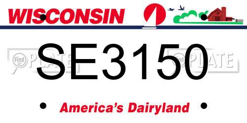 SE3150 Wisconsin License Plate