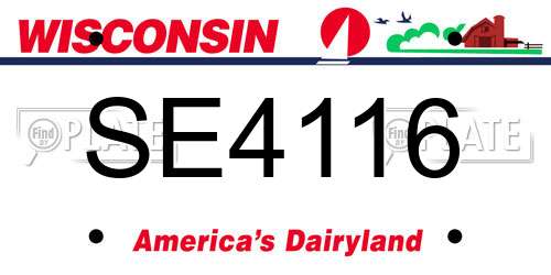 SE4116 Wisconsin License Plate