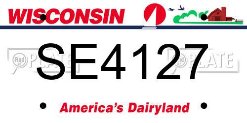 SE4127 Wisconsin License Plate