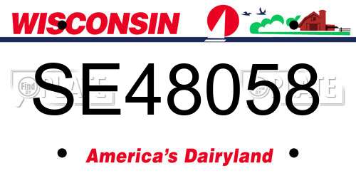 SE48058 Wisconsin License Plate