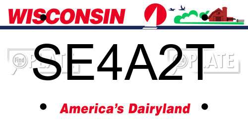 SE4A2T Wisconsin License Plate