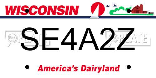 SE4A2Z Wisconsin License Plate