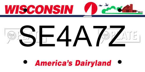 SE4A7Z Wisconsin License Plate