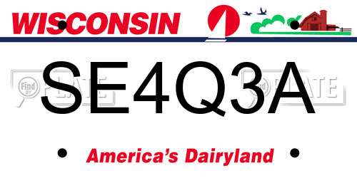 SE4Q3A Wisconsin License Plate
