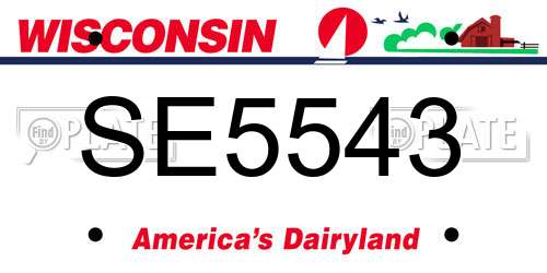 SE5543 Wisconsin License Plate