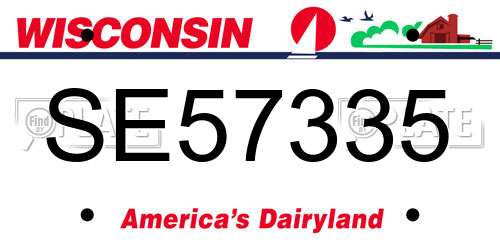 SE57335 Wisconsin License Plate