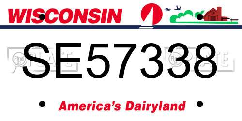 SE57338 Wisconsin License Plate