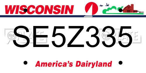 SE5Z335 Wisconsin License Plate