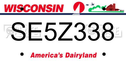 SE5Z338 Wisconsin License Plate