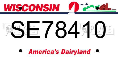 SE78410 Wisconsin License Plate