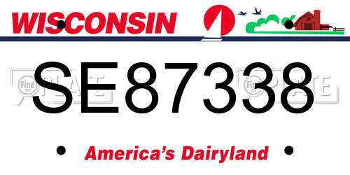 SE87338 Wisconsin License Plate