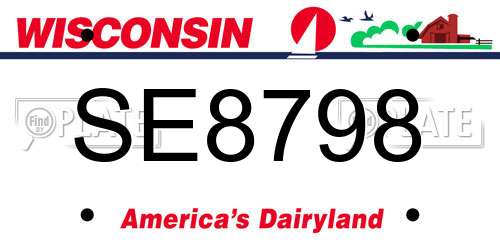 SE8798 Wisconsin License Plate
