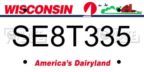 SE8T335 Wisconsin License Plate