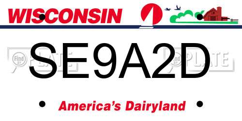 SE9A2D Wisconsin License Plate