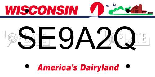 SE9A2Q Wisconsin License Plate