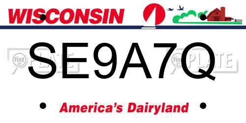 SE9A7Q Wisconsin License Plate
