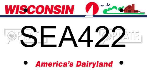 SEA422 Wisconsin License Plate