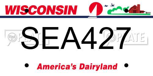 SEA427 Wisconsin License Plate