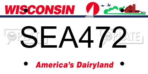 SEA472 Wisconsin License Plate
