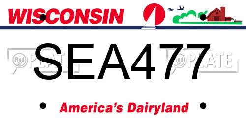 SEA477 Wisconsin License Plate