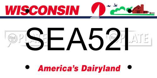 SEA52I Wisconsin License Plate
