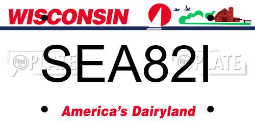 SEA82I Wisconsin License Plate