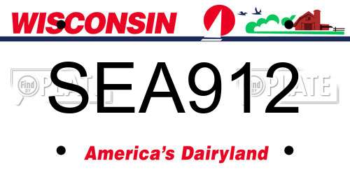 SEA912 Wisconsin License Plate