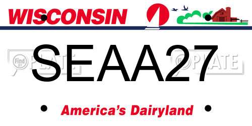 SEAA27 Wisconsin License Plate
