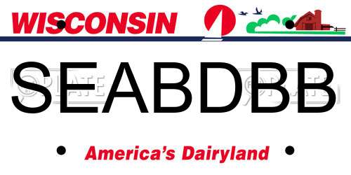 SEABDBB Wisconsin License Plate
