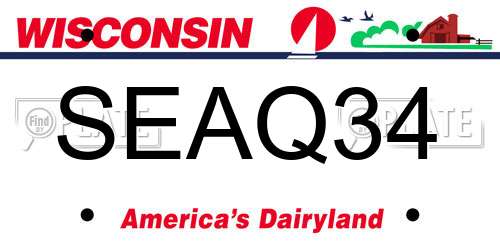 SEAQ34 Wisconsin License Plate