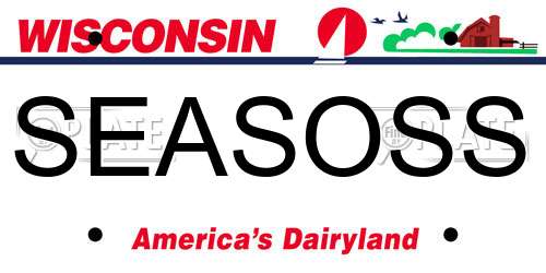 SEASOSS Wisconsin License Plate