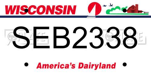 SEB2338 Wisconsin License Plate