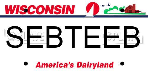 SEBTEEB Wisconsin License Plate