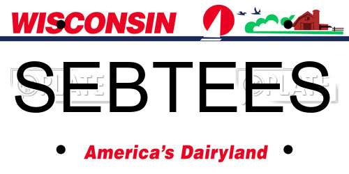 SEBTEES Wisconsin License Plate