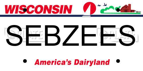 SEBZEES Wisconsin License Plate