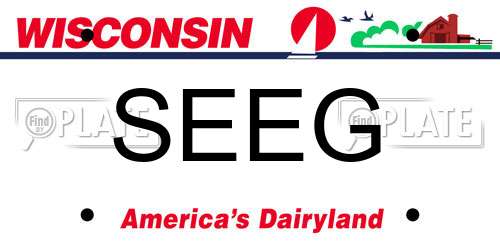 SEEG Wisconsin License Plate
