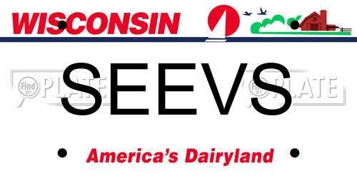 SEEVS Wisconsin License Plate