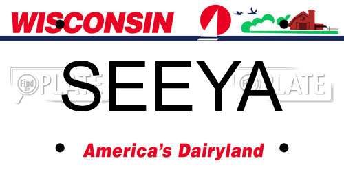 SEEYA Wisconsin License Plate