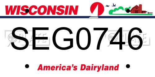 SEG0746 Wisconsin License Plate