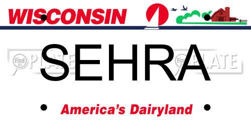 SEHRA Wisconsin License Plate