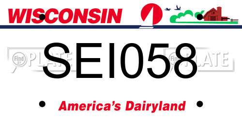 SEI058 Wisconsin License Plate