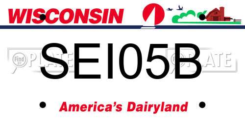 SEI05B Wisconsin License Plate