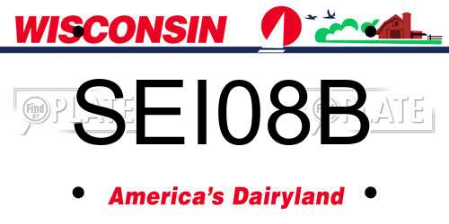 SEI08B Wisconsin License Plate