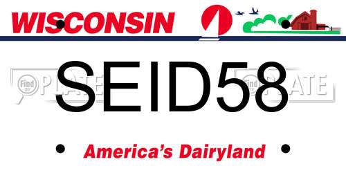 SEID58 Wisconsin License Plate