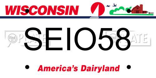 SEIO58 Wisconsin License Plate