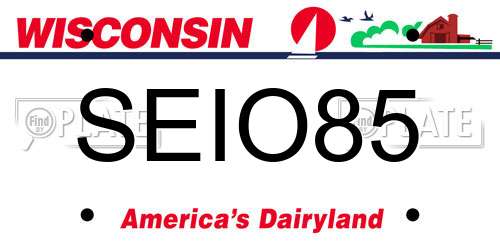 SEIO85 Wisconsin License Plate