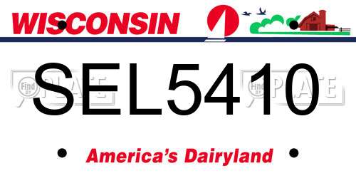 SEL5410 Wisconsin License Plate