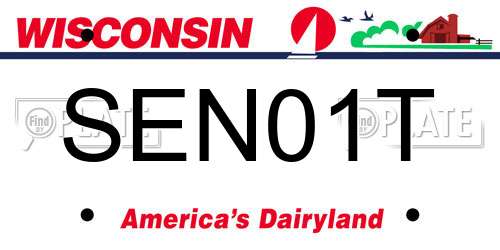 SEN01T Wisconsin License Plate