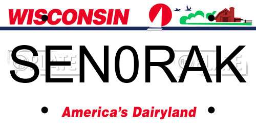 SEN0RAK Wisconsin License Plate